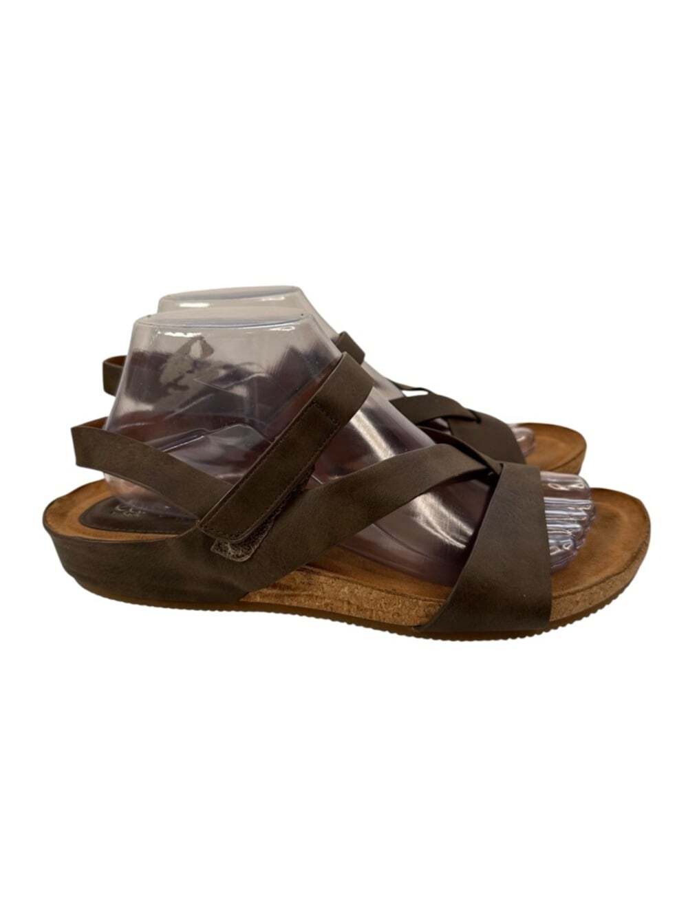 Eurosoft Gianetta Brown Leather Comfort Sandals Adjustable Strappy Womens 9.5
